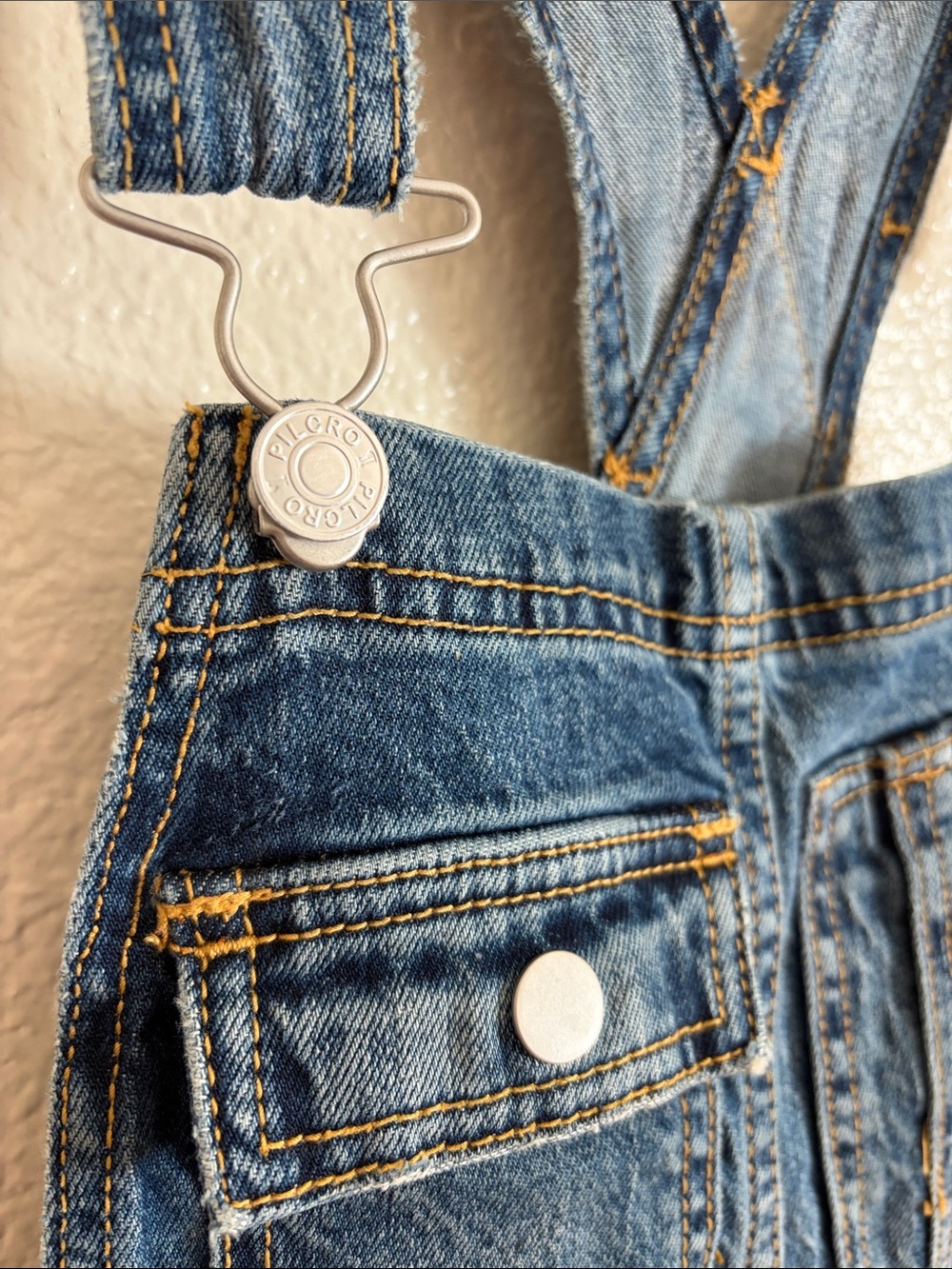 Pilcro The Lex Overall Distressed Blue Denim Women's Overalls - Picture 4 of 7